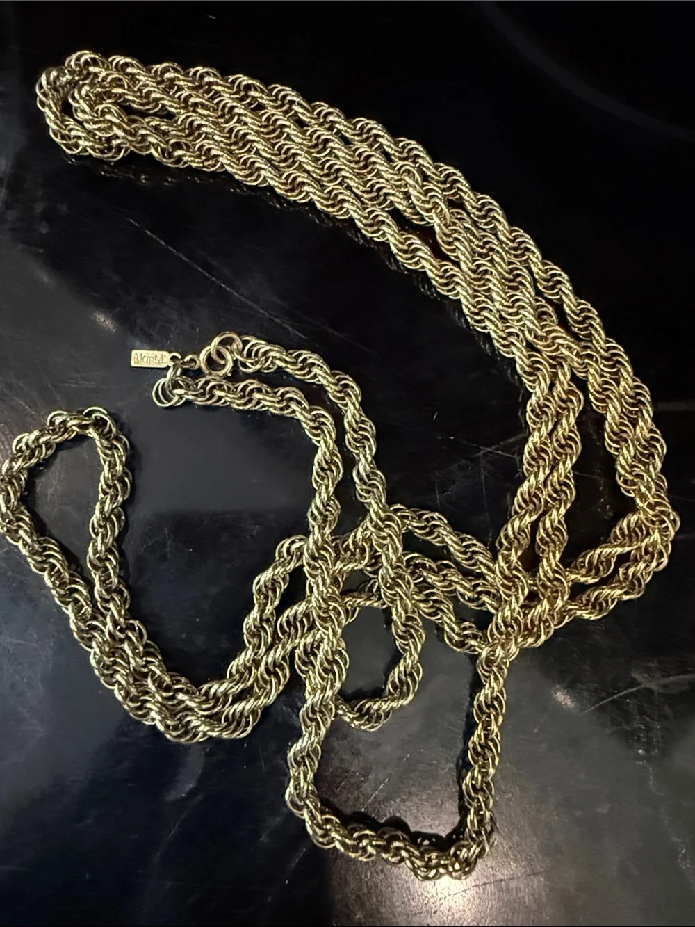 Monet Gold Rope Chain Necklace